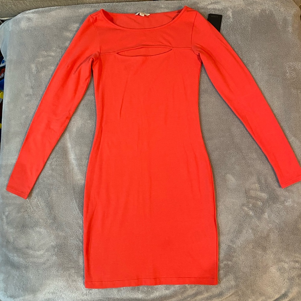 NWT Guess Cut-Out Coral Bodycon XS Dress